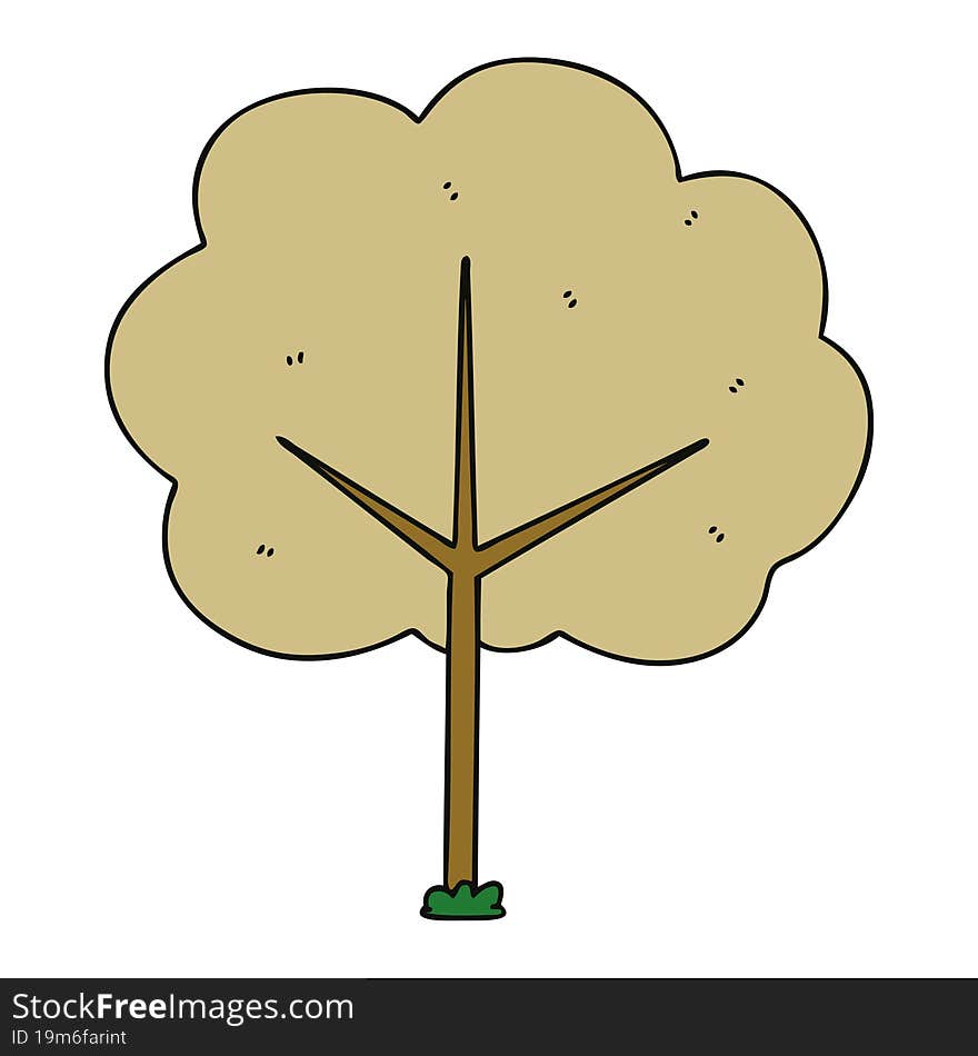 quirky hand drawn cartoon tree