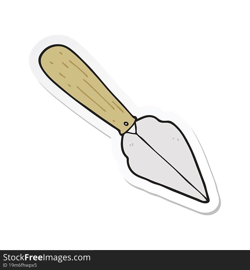 sticker of a cartoon garden trowel