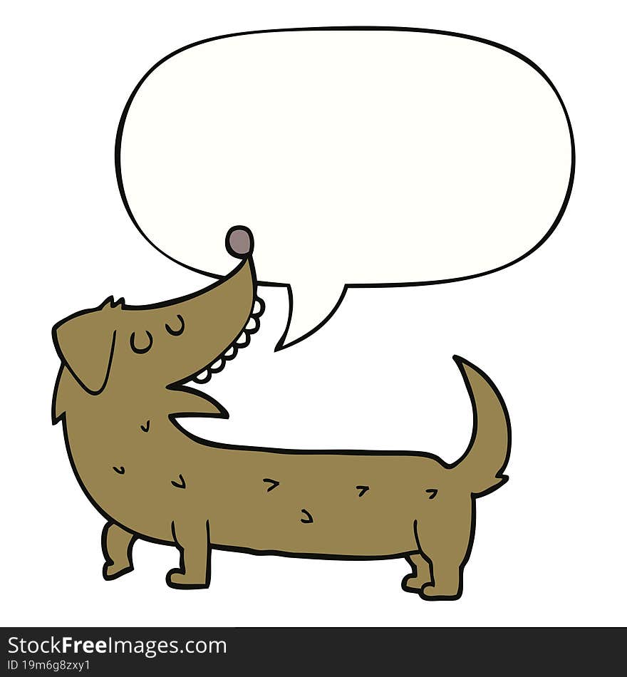 cartoon dog and speech bubble