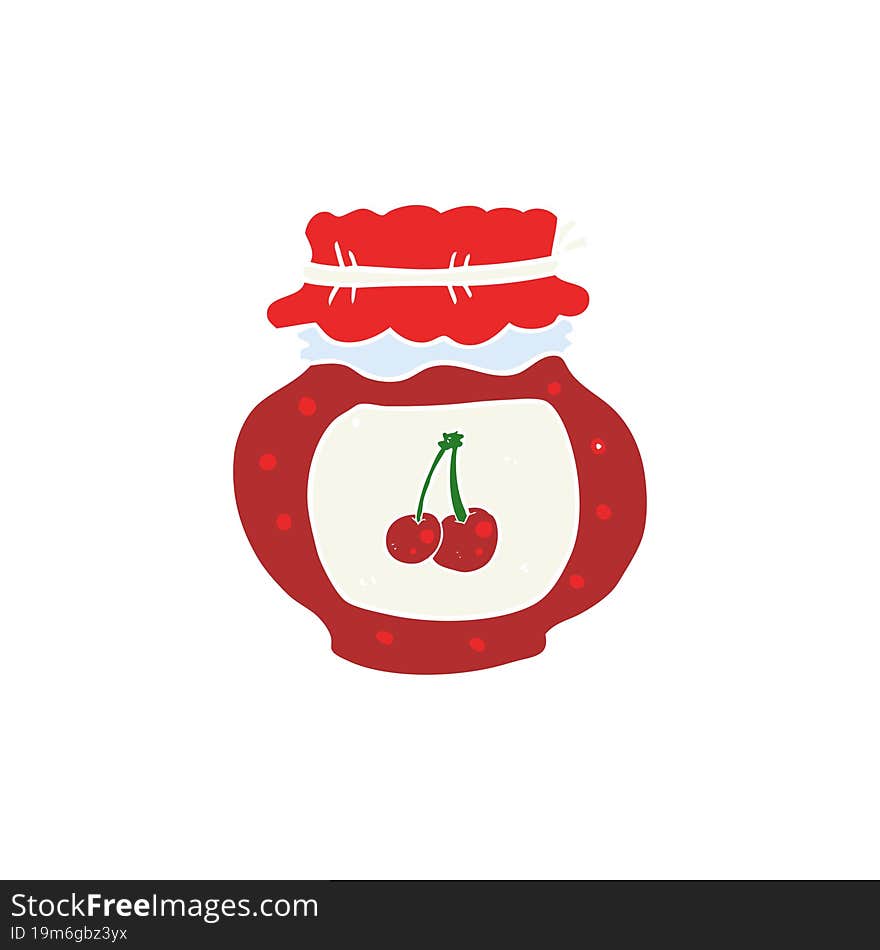 flat color illustration of a cartoon cherry jam