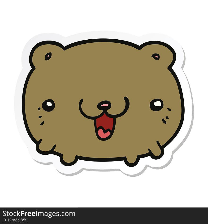 Sticker Of A Funny Cartoon Bear