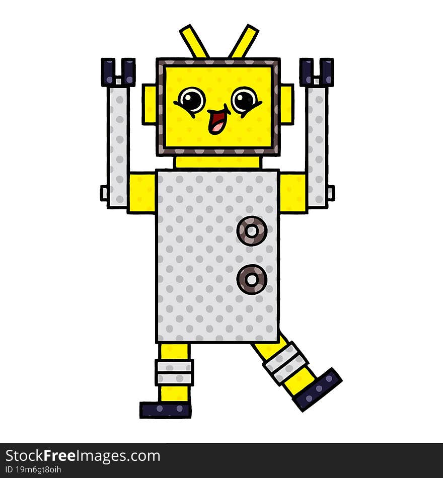 Comic Book Style Cartoon Robot