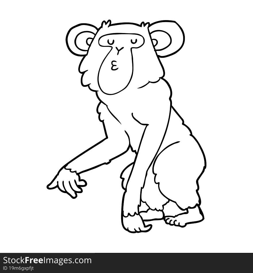 cartoon chimpanzee. cartoon chimpanzee