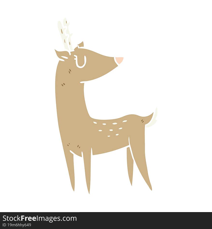 flat color style cartoon deer