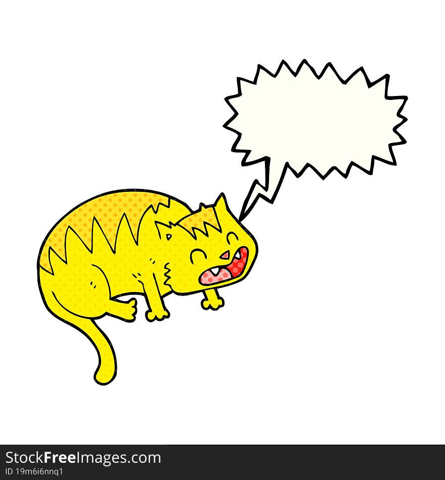 Comic Book Speech Bubble Cartoon Cat