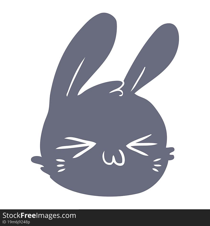 flat color style cartoon rabbit face