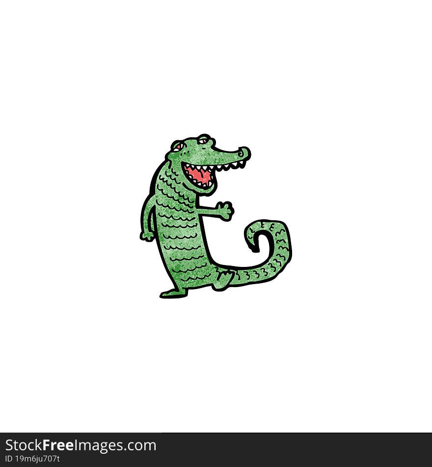 Friendly Crocodile Cartoon Character