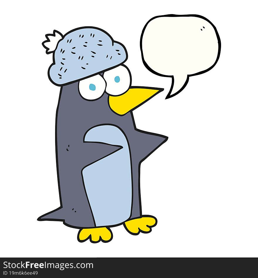 Speech Bubble Cartoon Penguin