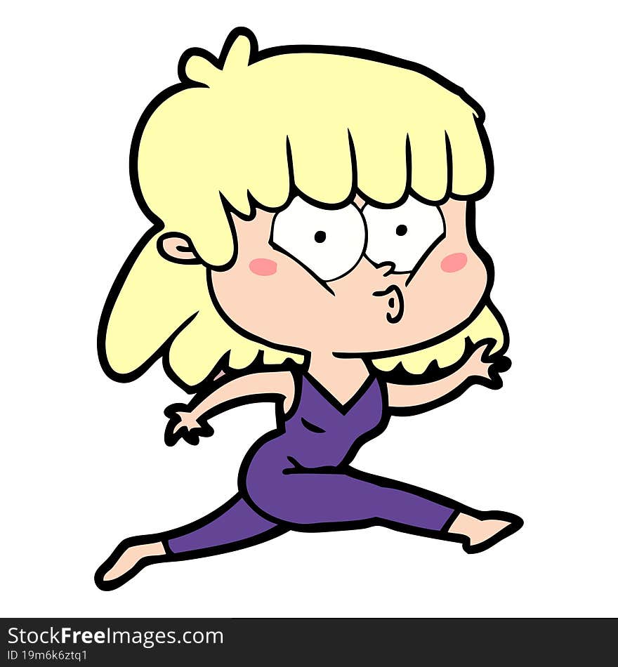 cartoon woman running. cartoon woman running