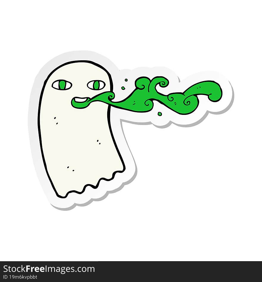 sticker of a cartoon gross ghost