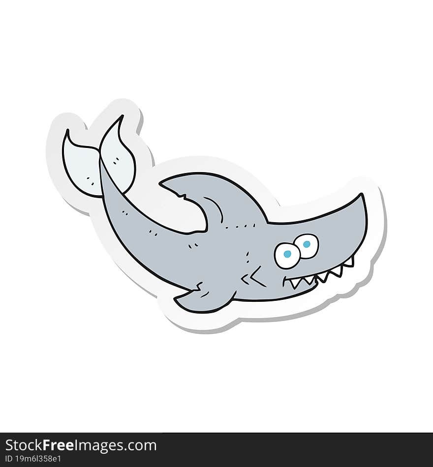 Sticker Of A Cartoon Shark