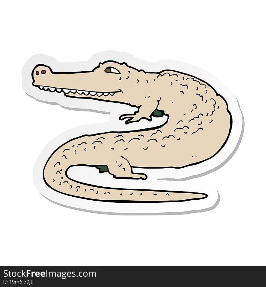 sticker of a cartoon alligator