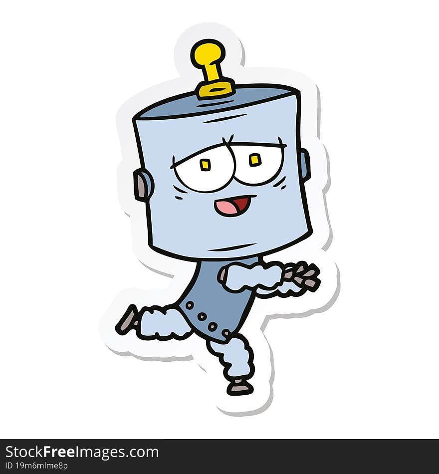 sticker of a cartoon robot