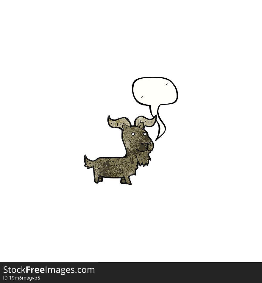 cartoon goat with speech bubble