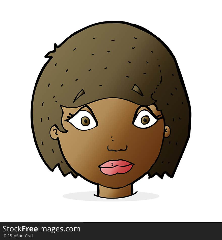 cartoon worried female face