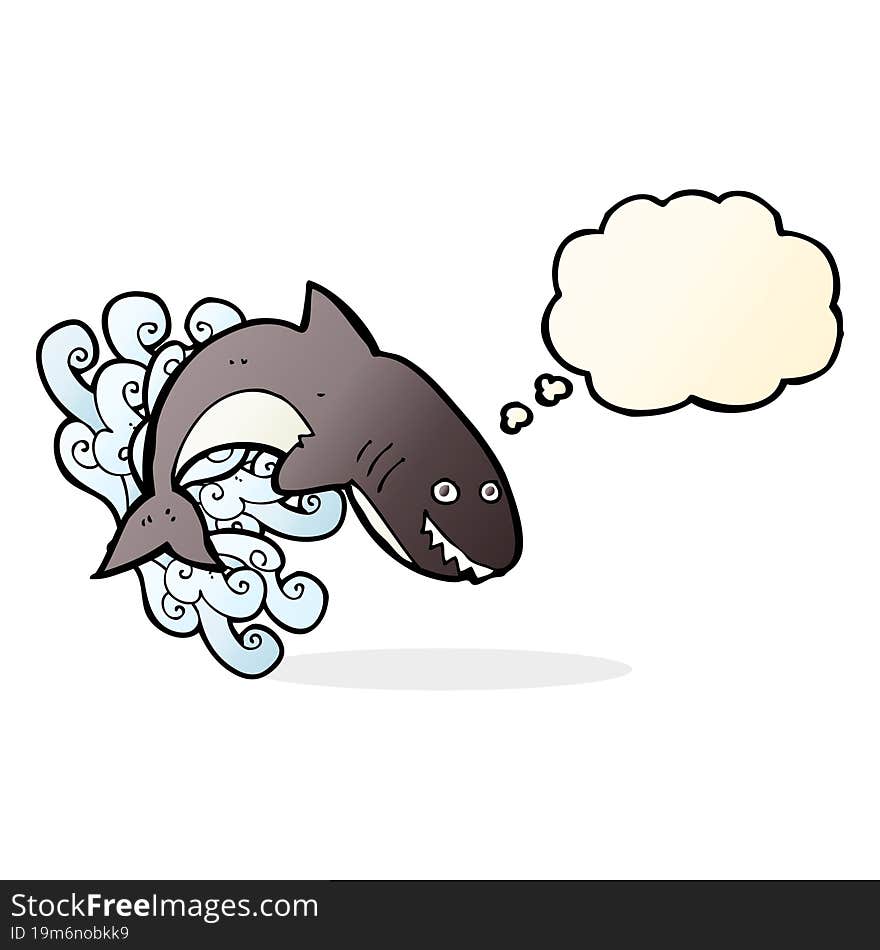 cartoon shark with thought bubble