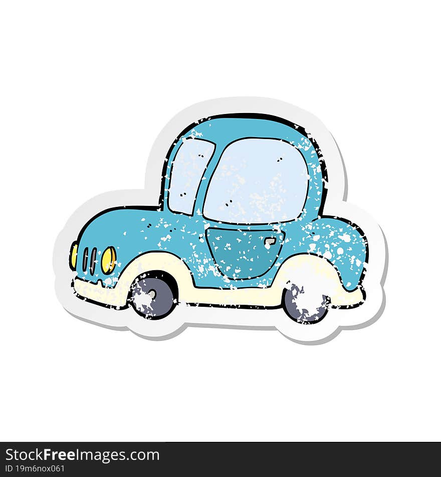 retro distressed sticker of a cartoon car