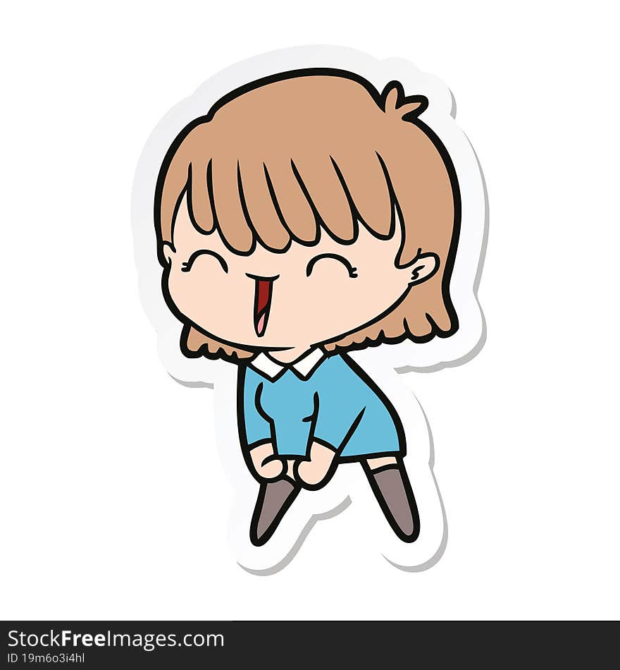 sticker of a cartoon woman