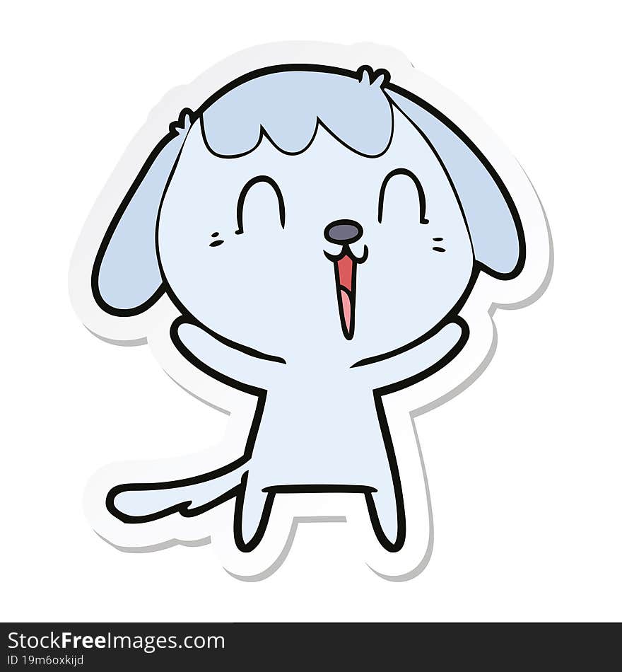 sticker of a cute cartoon dog