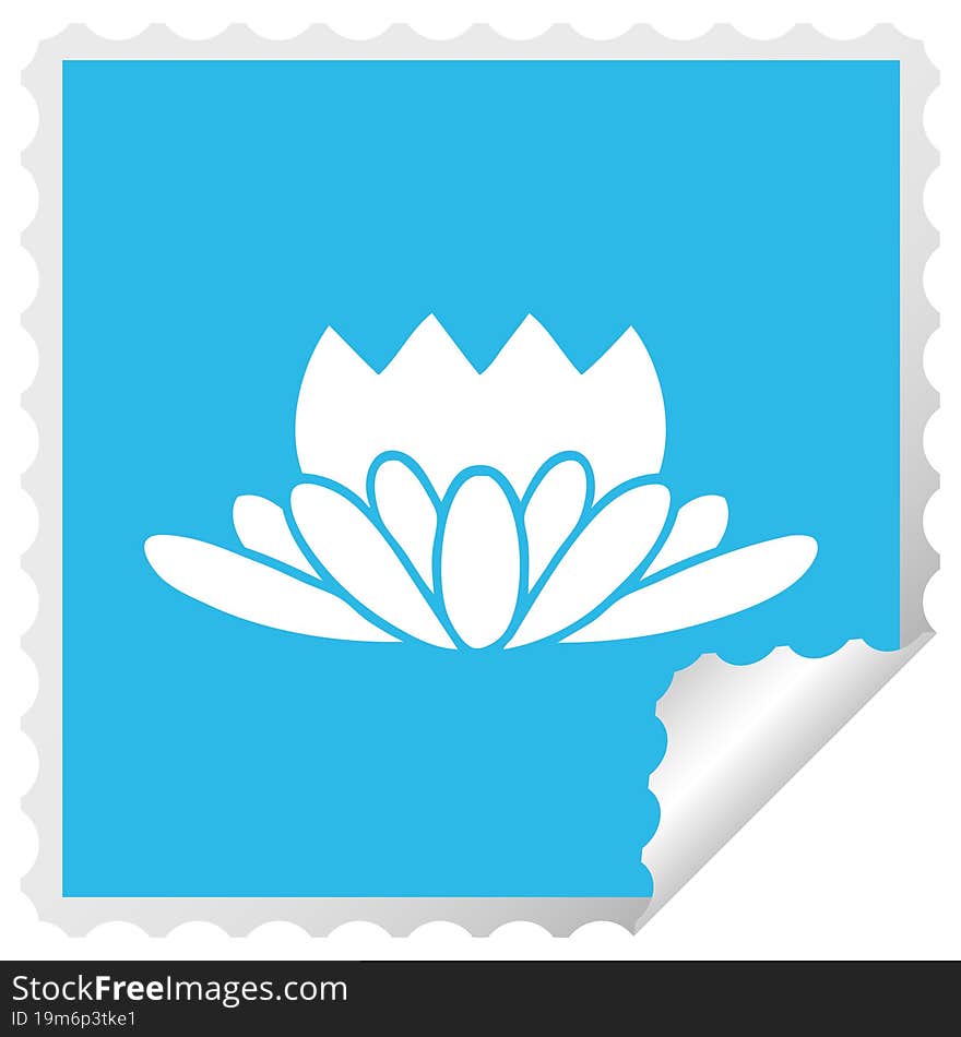 square peeling sticker cartoon flower