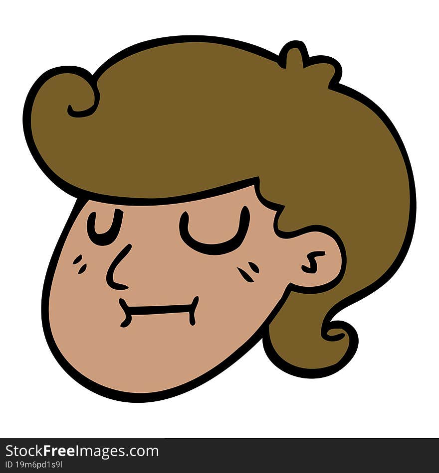 Cartoon Doodle Of A Girls Face