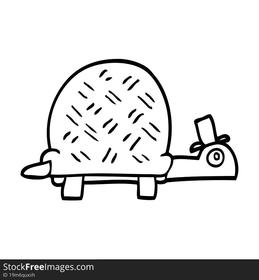 line drawing cartoon funny tortoise