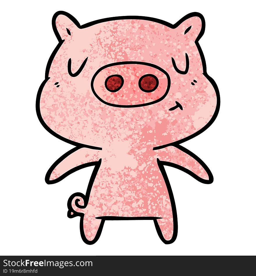 cartoon content pig. cartoon content pig