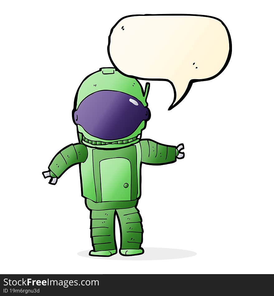 cartoon astronaut with speech bubble