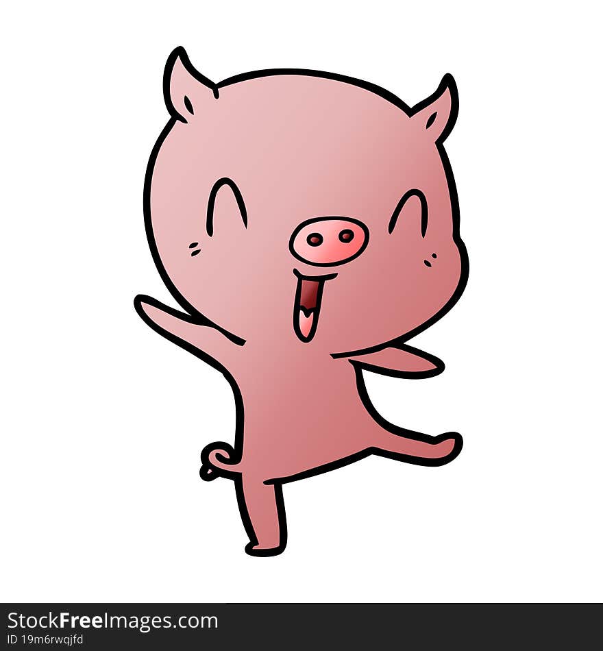 cartoon pig dancing. cartoon pig dancing