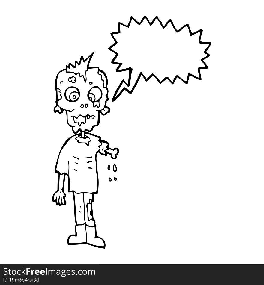 speech bubble cartoon zombie