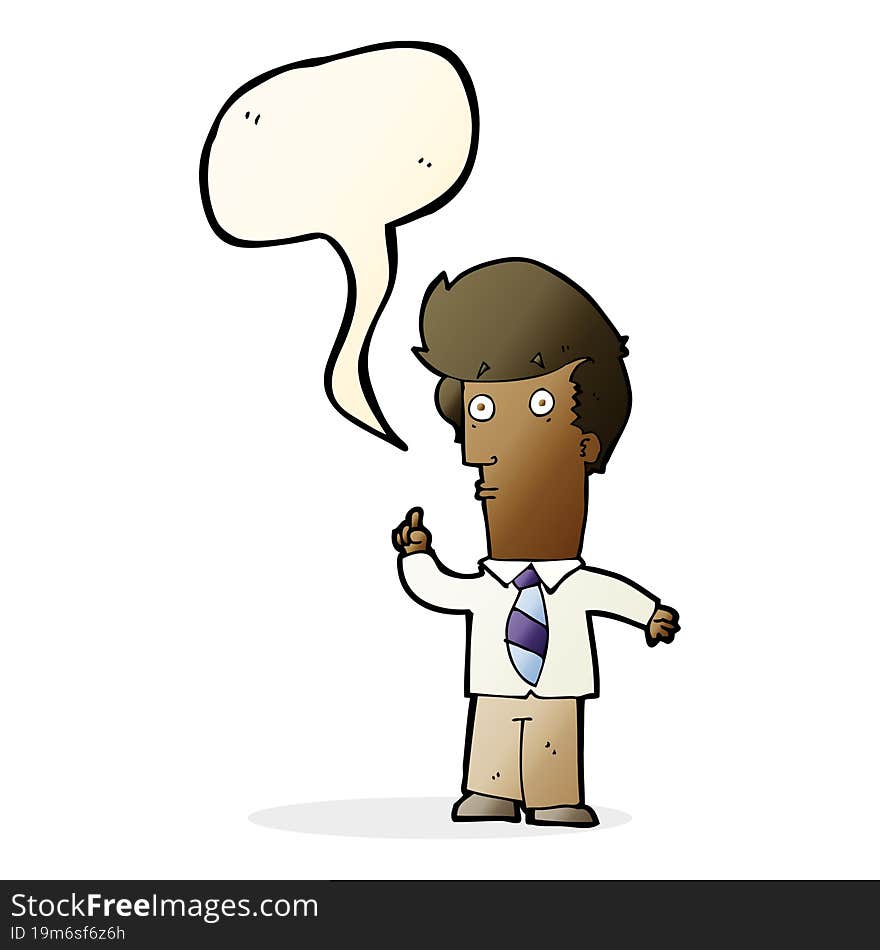 Cartoon Man With Question With Speech Bubble