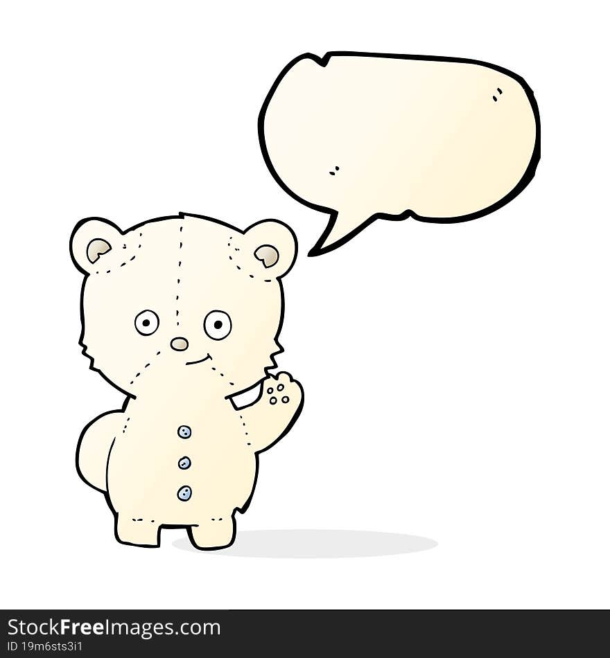 cartoon polar bear cub with speech bubble