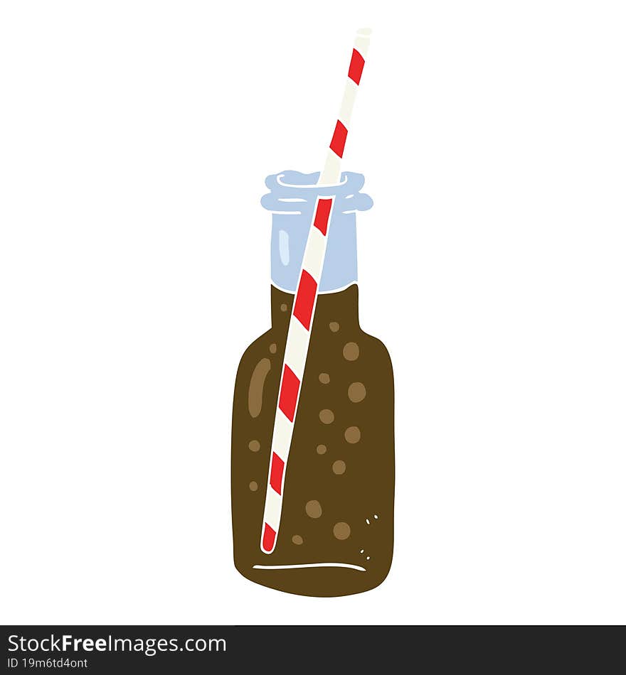 flat color illustration of fizzy drink bottle. flat color illustration of fizzy drink bottle