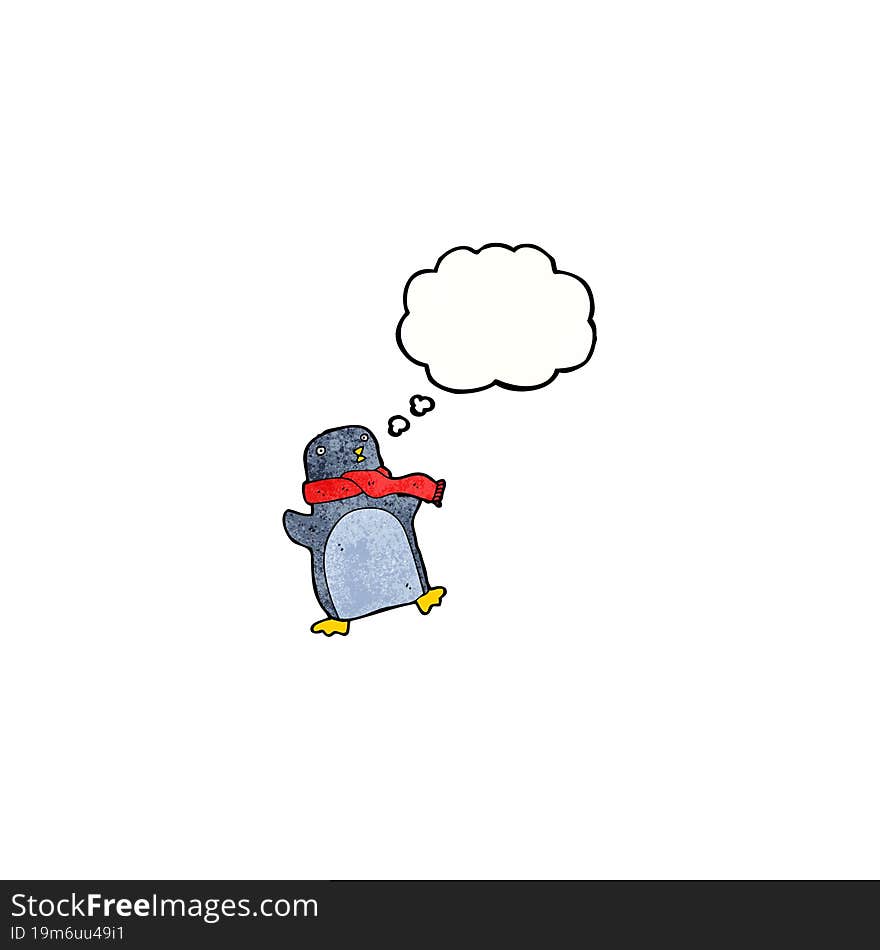 Cartoon Penguin With Scarf