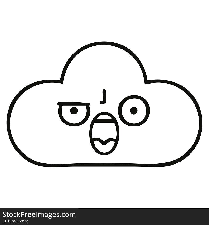 Line Drawing Cartoon Cloud