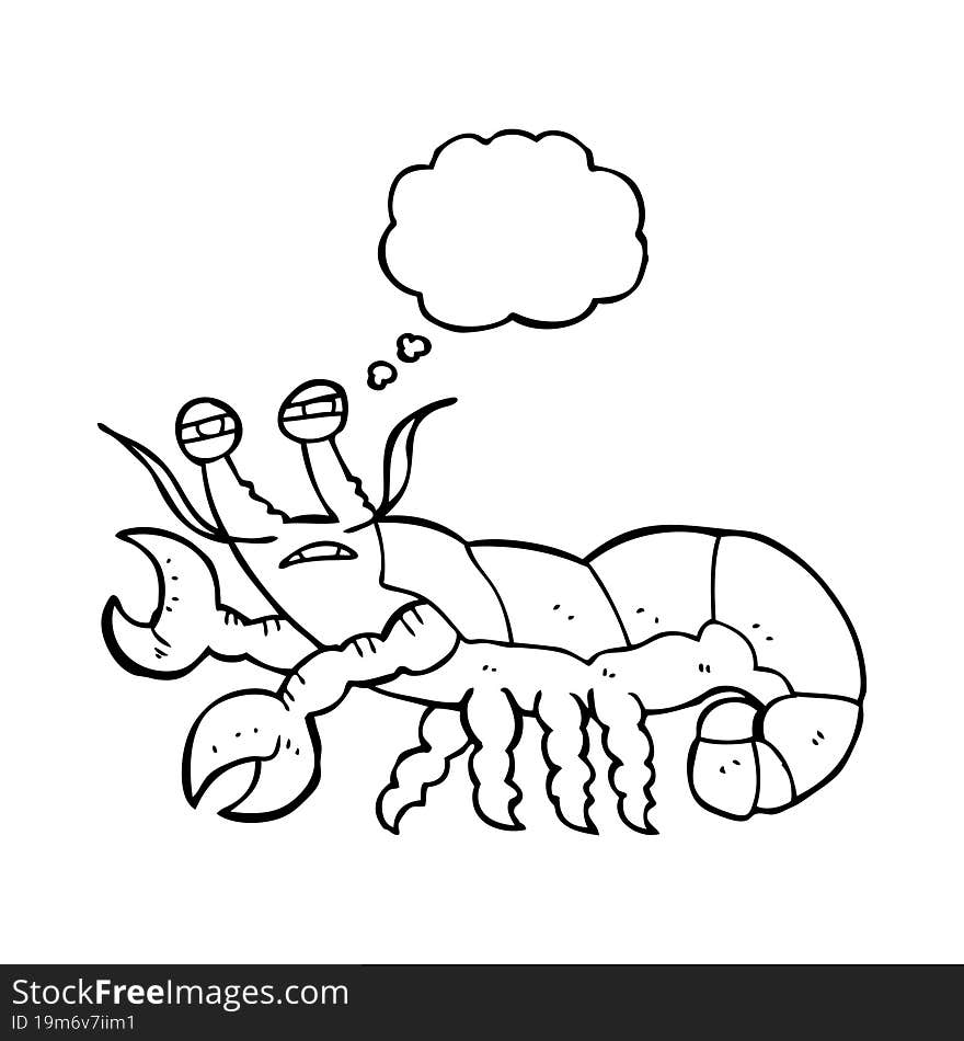 thought bubble cartoon lobster