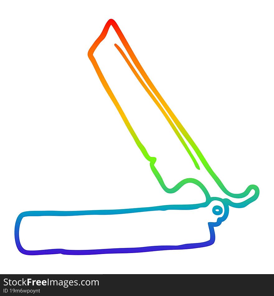 rainbow gradient line drawing cartoon traditional razor