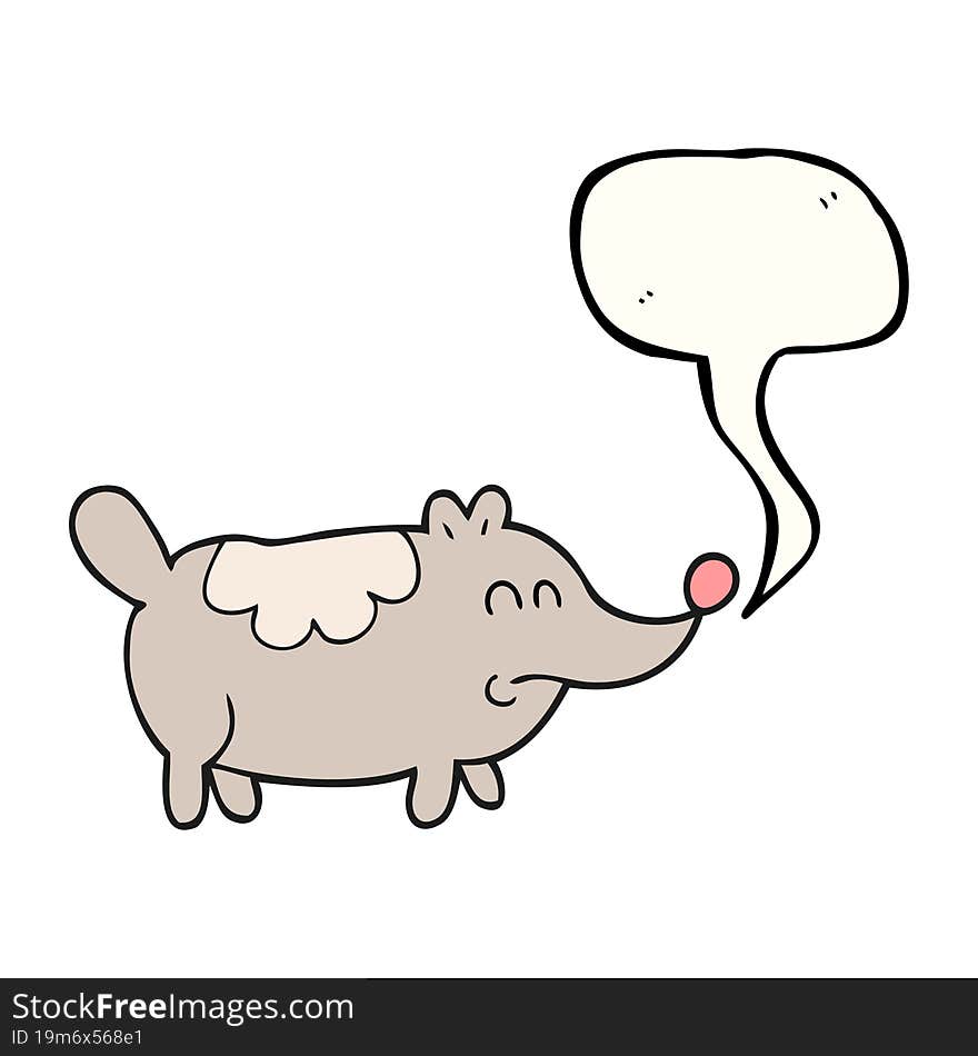 speech bubble cartoon small fat dog