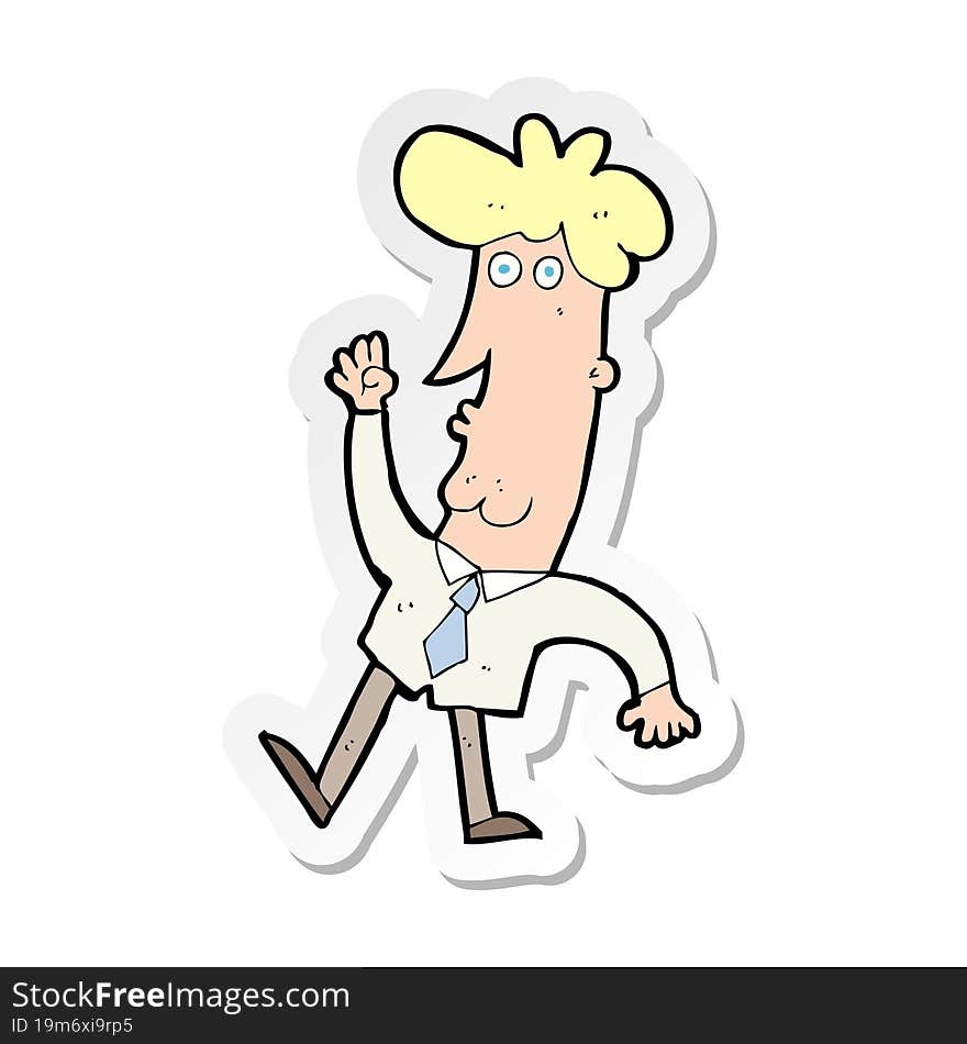 sticker of a cartoon office man