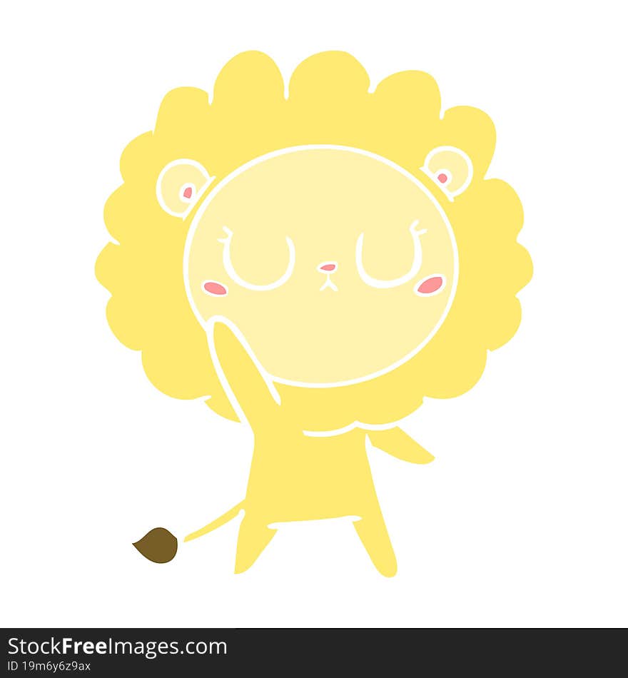 flat color style cartoon lion