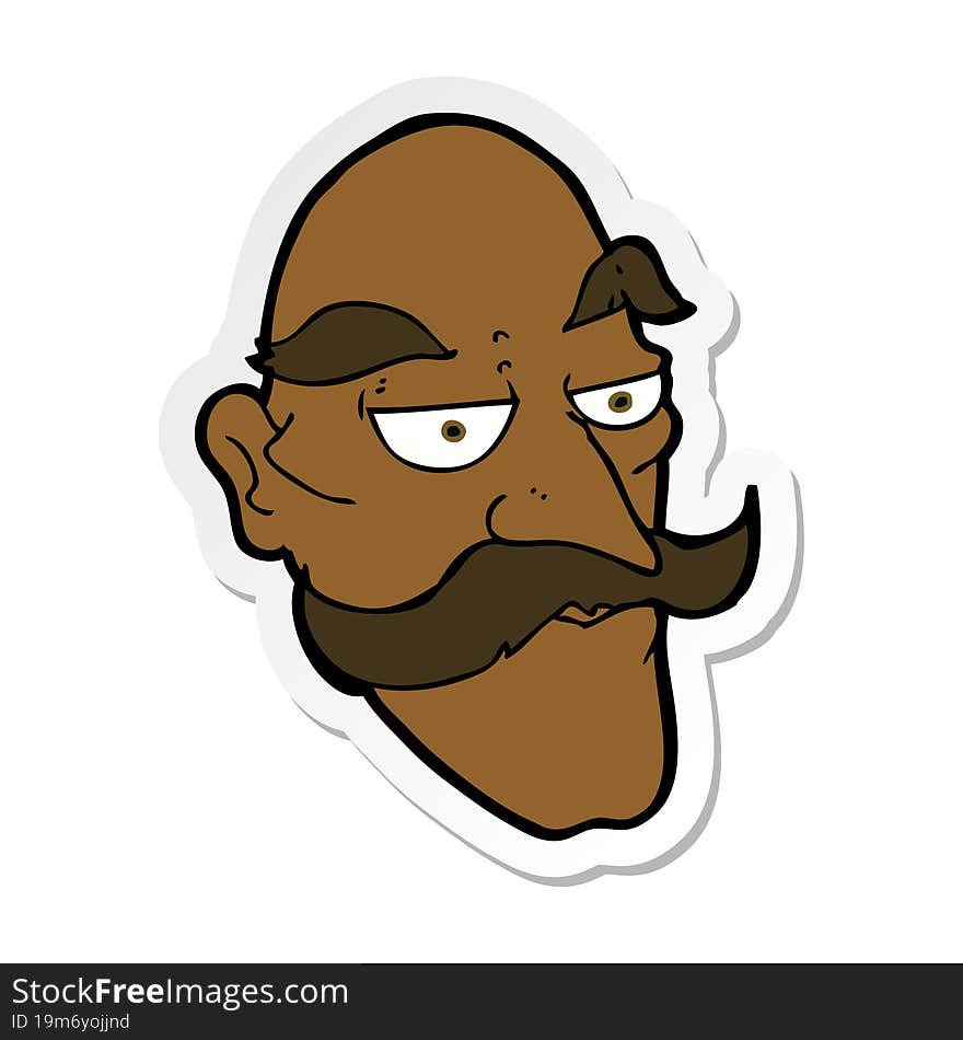 sticker of a cartoon old man face