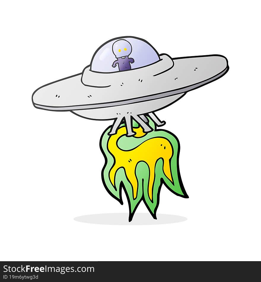 cartoon alien flying saucer