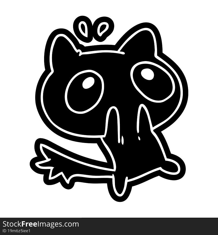 cartoon icon kawaii of a shocked cat