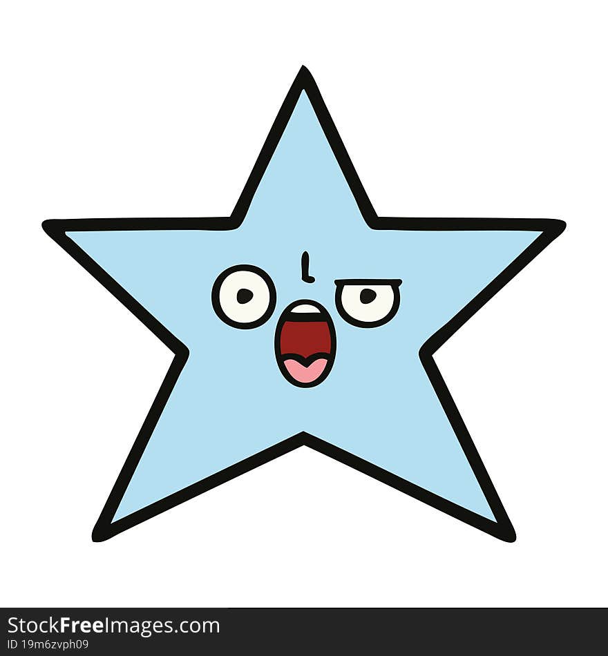 cute cartoon of a star fish. cute cartoon of a star fish