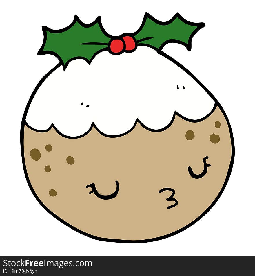 cute cartoon christmas pudding