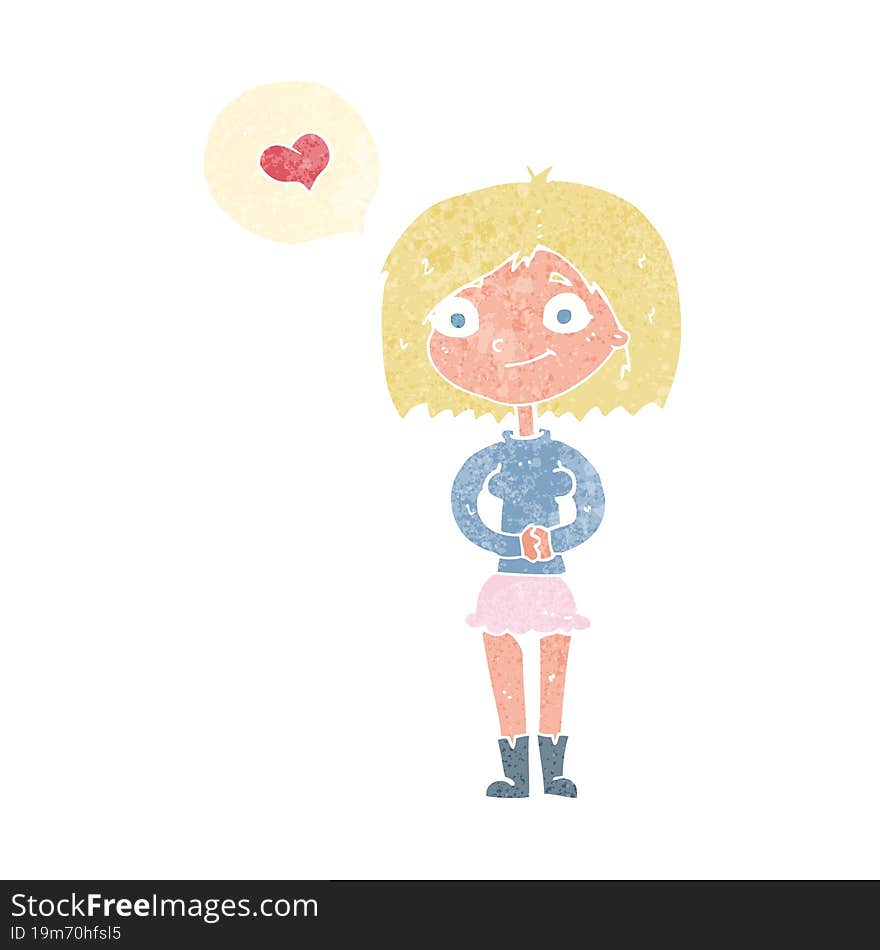 cartoon woman in love