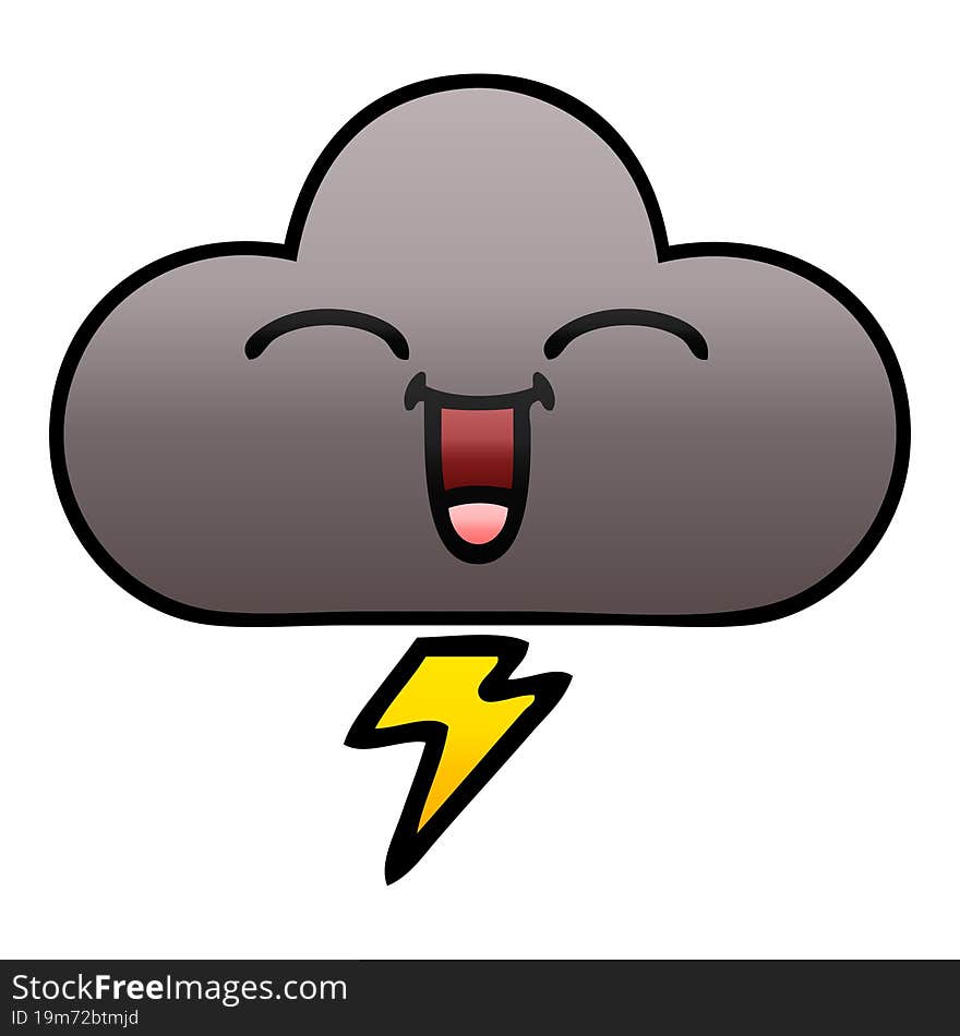 Gradient Shaded Cartoon Storm Cloud