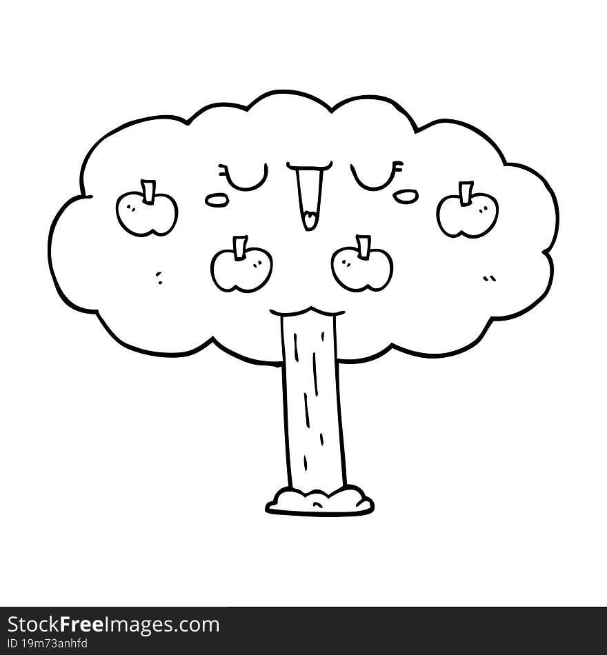 cartoon apple tree