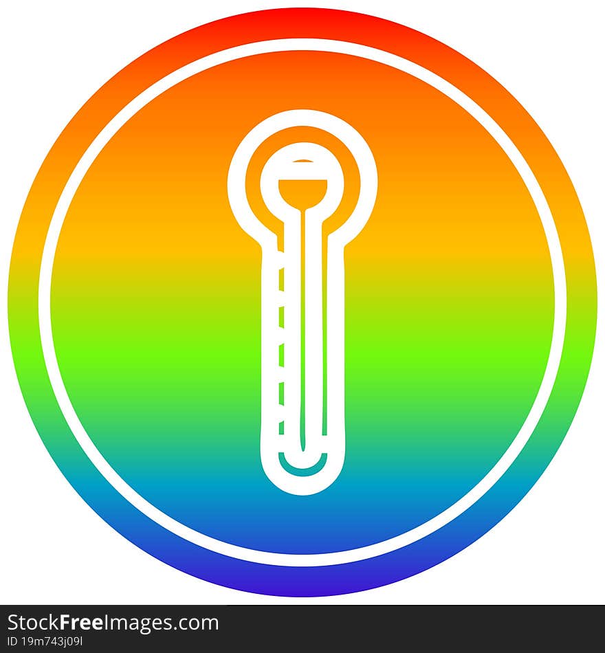 glass thermometer circular in rainbow spectrum