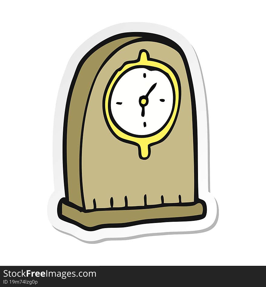 sticker of a cartoon old clock